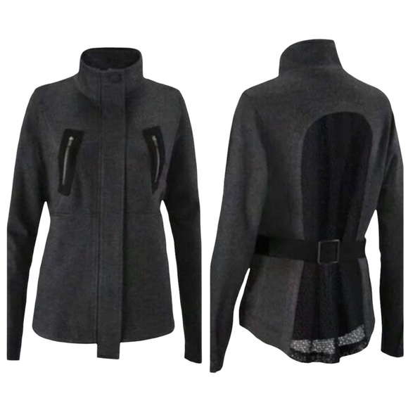 CAbi Jackets & Blazers - CAbi Mesh Back Full Zipper Belted Jacket Style 3184 Size Large Gray Size XXS